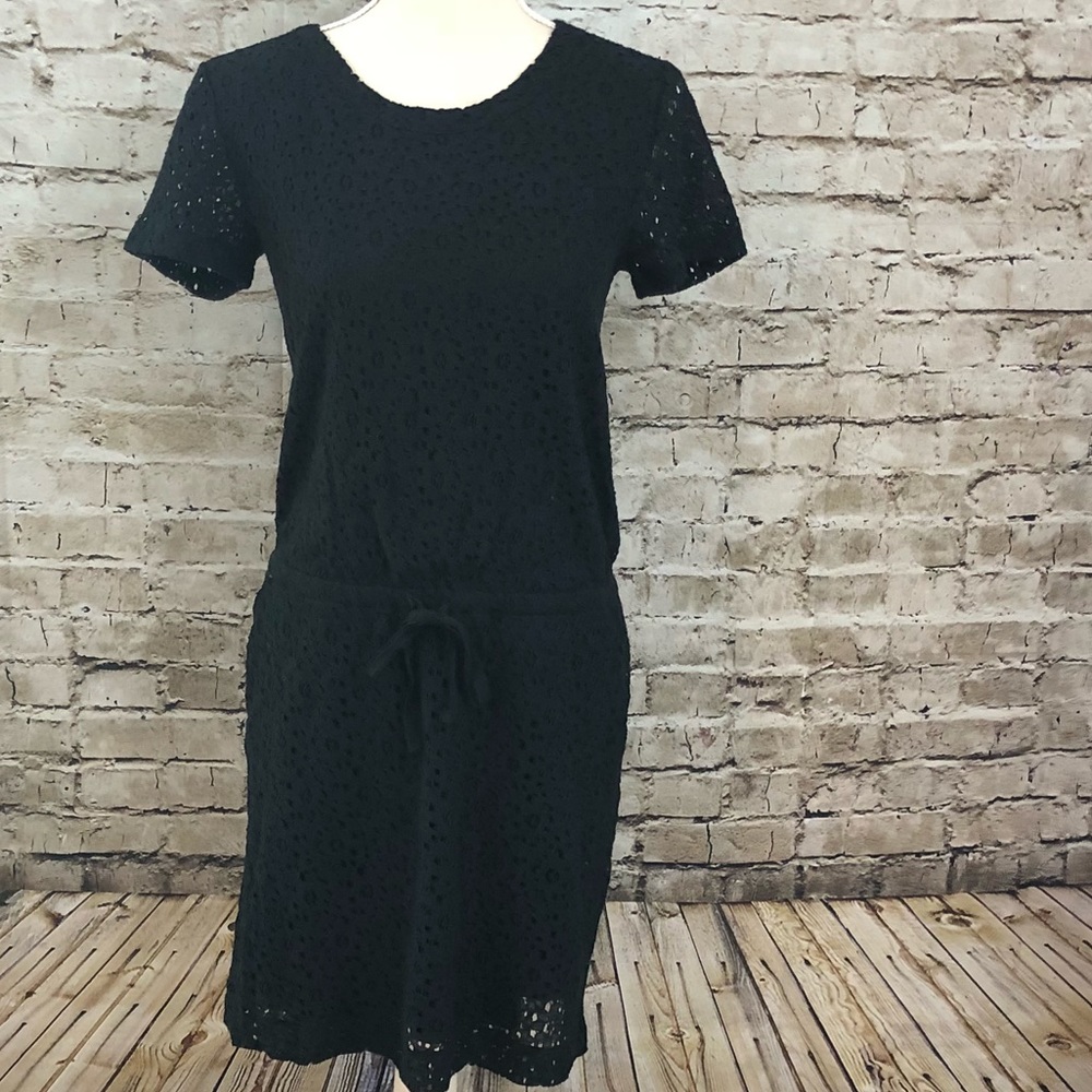 LOU & GREY Black Crochet Lace Look Dress